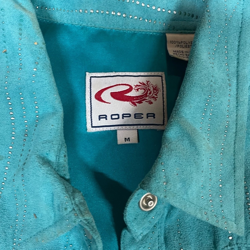 Roper Women's Turquoise Button Down Shirt - Picture 2 of 2